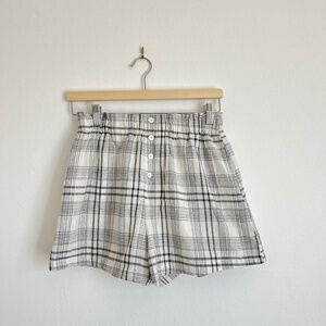 Elastic Waistband Pyjama Checked Plaid Boxer Shorts